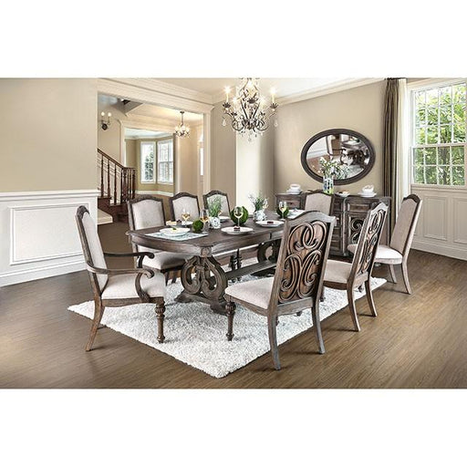 ARCADIA Rustic Natural Tone, Ivory Dining Table Dining Table FOA East