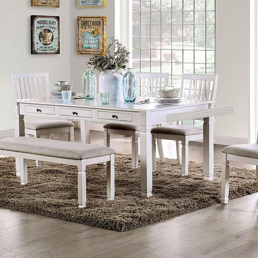 Kaliyah Vintage White Dining Table Dining Table FOA East