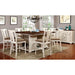 SABRINA Off White/Cherry Counter Ht. Table, Cherry & White Dining Table FOA East