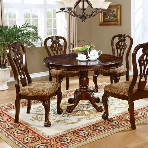 Elana Brown Cherry Round Dining Table Dining Table FOA East