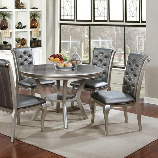 Amina Champagne Round Table Dining Table FOA East
