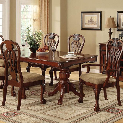 GEORGETOWN Antique Cherry Dining Table w/ Double Pedestals Dining Table FOA East