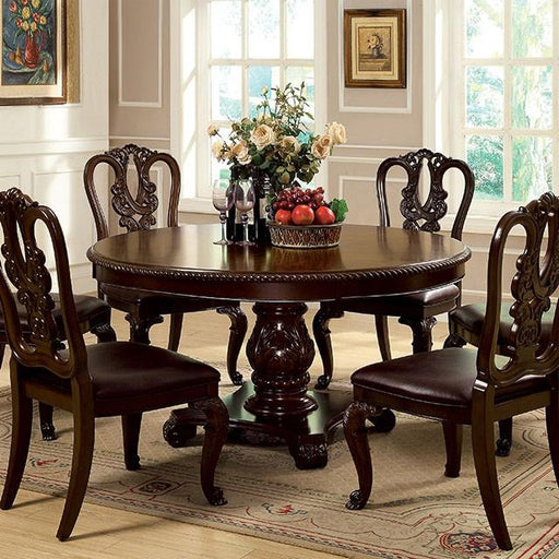 Bellagio Brown Cherry Round Dining Table Dining Table FOA East