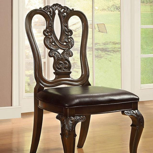 Bellagio Brown Cherry Wooden Side Chair (2/CTN) Dining Chair FOA East