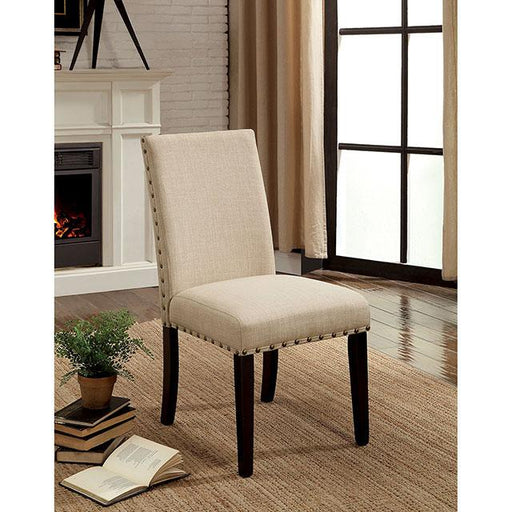 Kaitlin Light Walnut/Beige Side Chair (2/CTN) Dining Chair FOA East