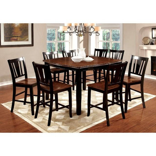 DOVER II Black/Cherry Counter Ht. Table w/ 16" Leaf Dining Table FOA East