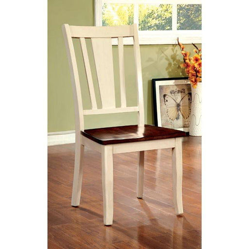 DOVER Vintage White/Cherry Side Chair (2/CTN) Dining Chair FOA East