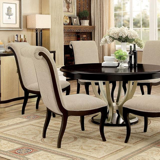 Ornette Espresso Round Table Dining Table FOA East