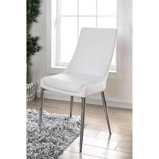 Izzy Silver/White Side Chair, White (2/CTN) Dining Chair FOA East