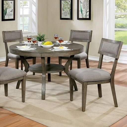 Leeds Gray Round Dining Table Dining Table FOA East