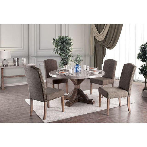 Bridgen Natural Round Dining Table Dining Table FOA East
