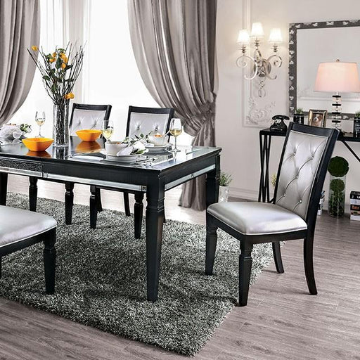 Alena Black/Silver Dining Table Dining Table FOA East