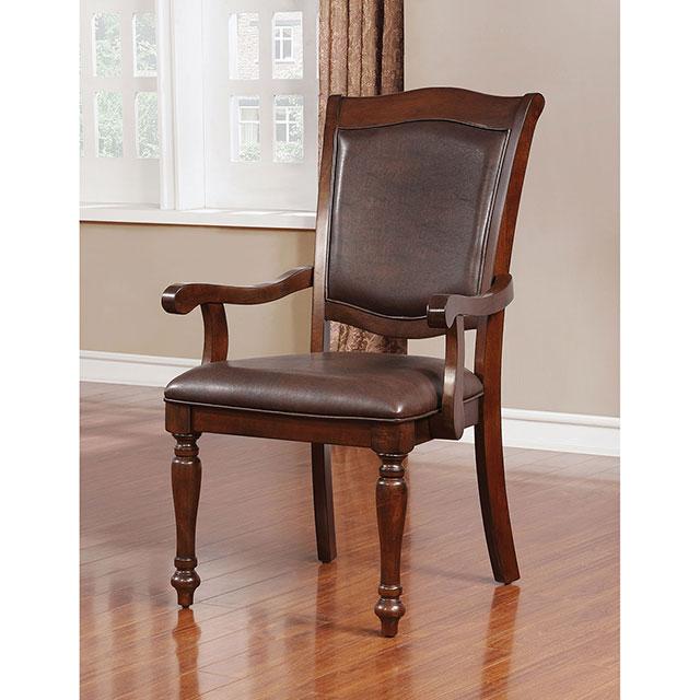 Sylvana Brown Cherry/Espresso Arm Chair (2/CTN) Dining Chair FOA East