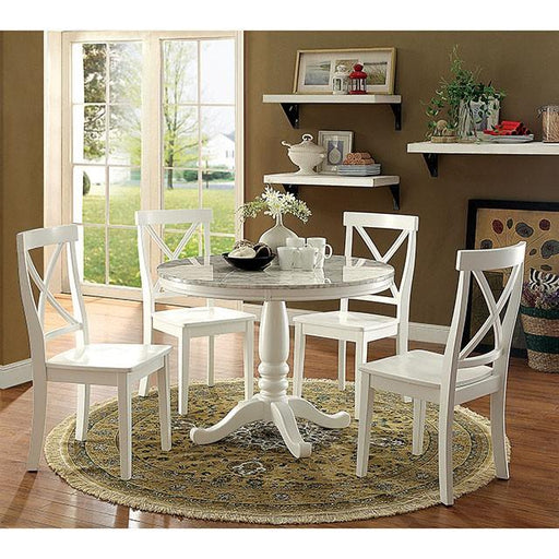 PENELOPE White Round Table Dining Table FOA East