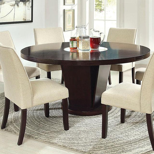Cimma Espresso Round Dining Table Dining Table FOA East