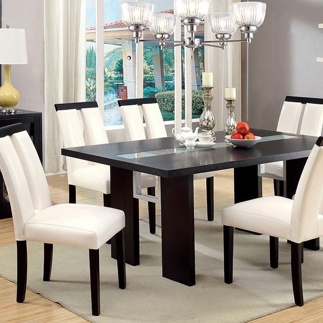 Luminar Black Glass-Insert Dining Table Dining Table FOA East