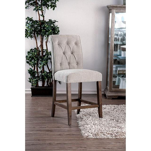 Sania III Beige/Rustic Oak Counter Ht. Chair (2/CTN) Dining Chair FOA East