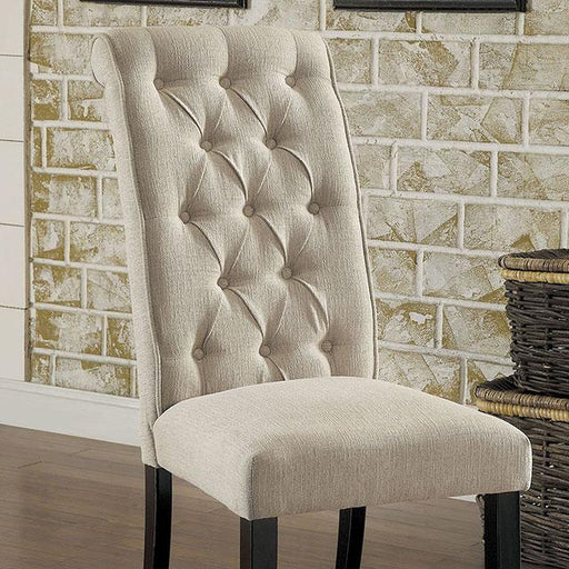 Mashall Beige/Antique Black Side Chair, Ivory (2/CTN) Dining Chair FOA East