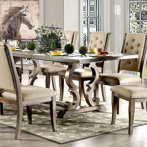 Patience Rustic Natural Tone Dining Table Dining Table FOA East