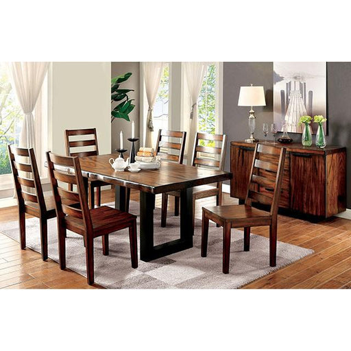 MADDISON Tobacco Oak/Black Dining Table Dining Table FOA East