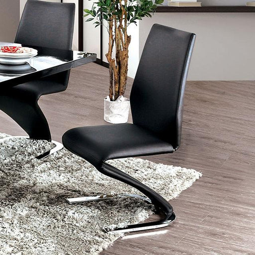 Midvale Black/Chrome Side Chair (2/CTN) Dining Chair FOA East