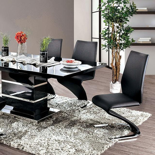 Midvale Black/Chrome Dining Table Dining Table FOA East