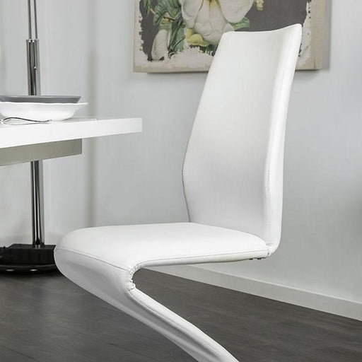 Midvale White/Chrome Side Chair (2/CTN) Dining Chair FOA East
