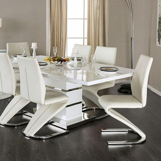 Midvale White/Chrome Dining Table Dining Table FOA East