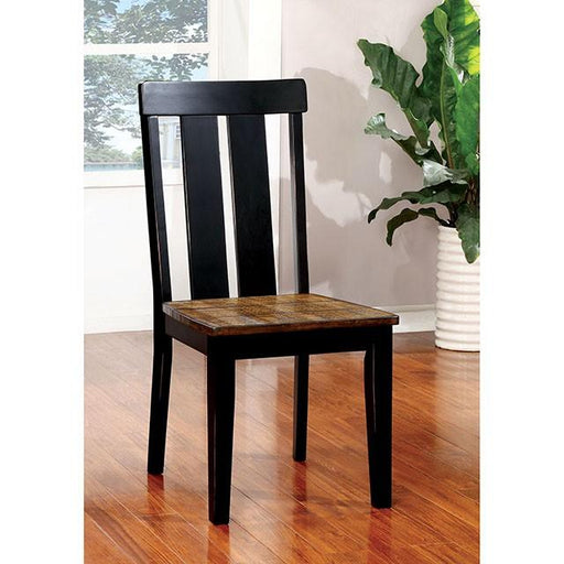 ALANA Antique Oak/Black Side Chair (2/CTN) Dining Chair FOA East