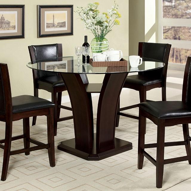 Manhattan III Brown Cherry Round Counter Ht. Table Dining Table FOA East