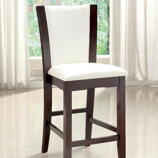 Manhattan III Dark Cherry/White Counter Ht. Chair, White (2/CTN) Dining Chair FOA East