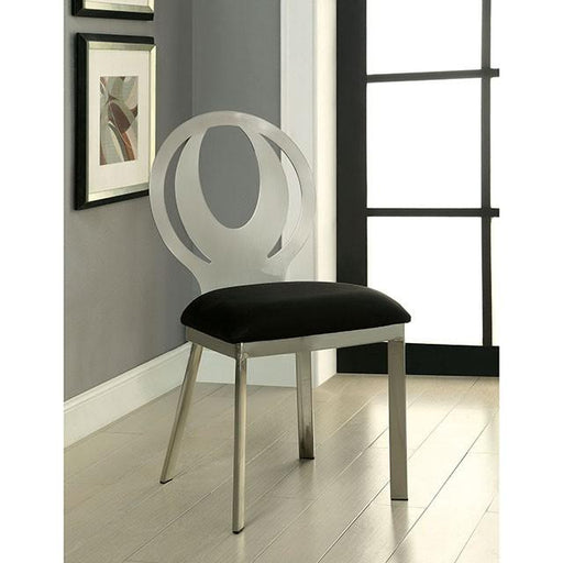 ORLA Silver/Black Side Chair (2/CTN) Dining Chair FOA East