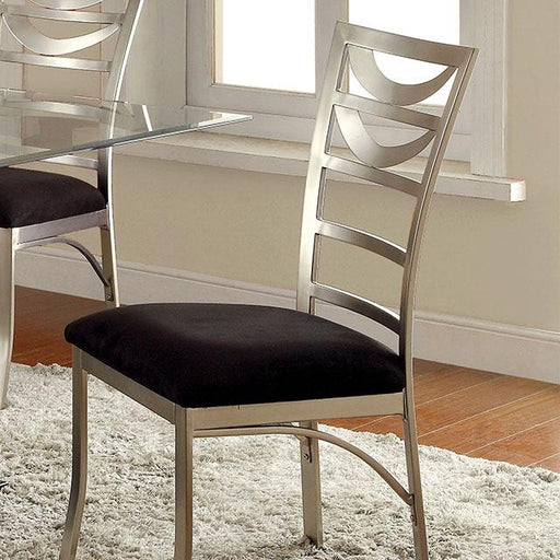 ROXO Silver/Black Side Chair (2/CTN) Dining Chair FOA East