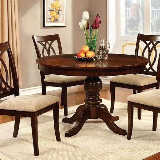 Carlisle Brown Cherry Round Dining Table Dining Table FOA East