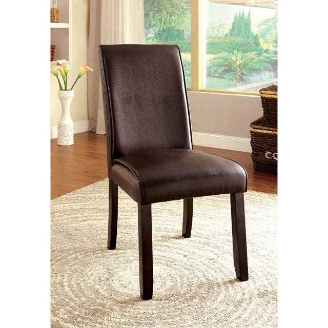 GLADSTONE I Dark Walnut Side Chair (2/CTN) Dining Chair FOA East