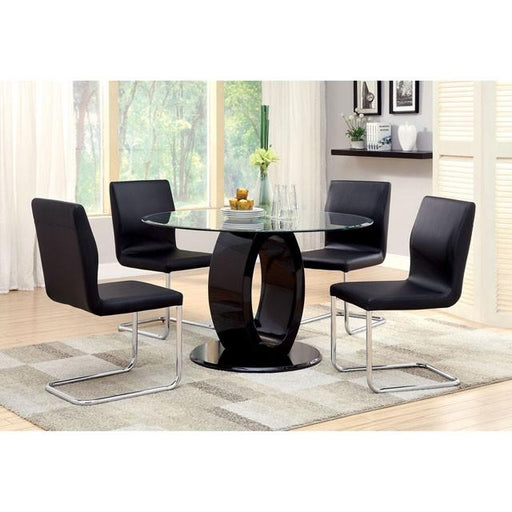 LODIA I Black Round Table Dining Table FOA East