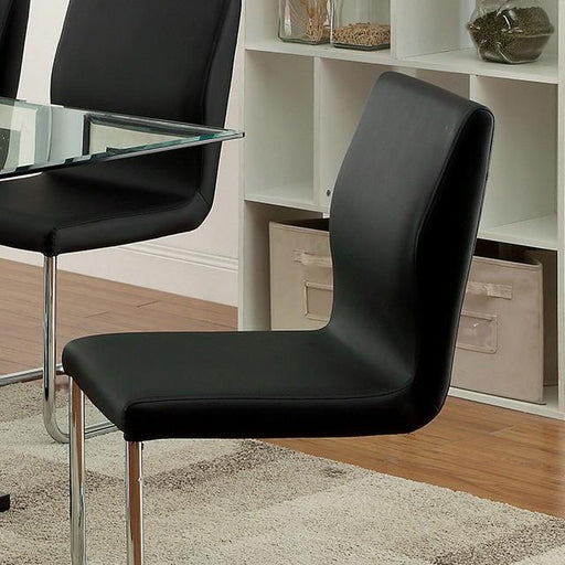 LODIA I Black/Silver Side Chair Dining Chair FOA East