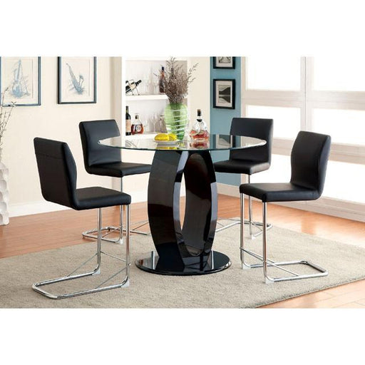 LODIA II Black Round Counter Ht. Table Dining Table FOA East