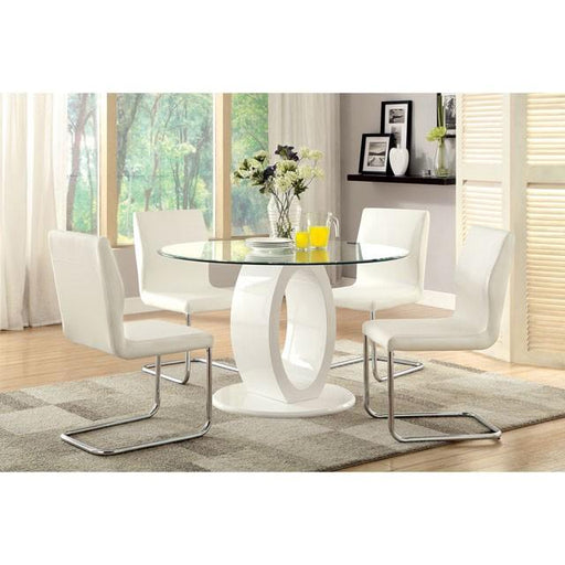 LODIA I White Round Table Dining Table FOA East