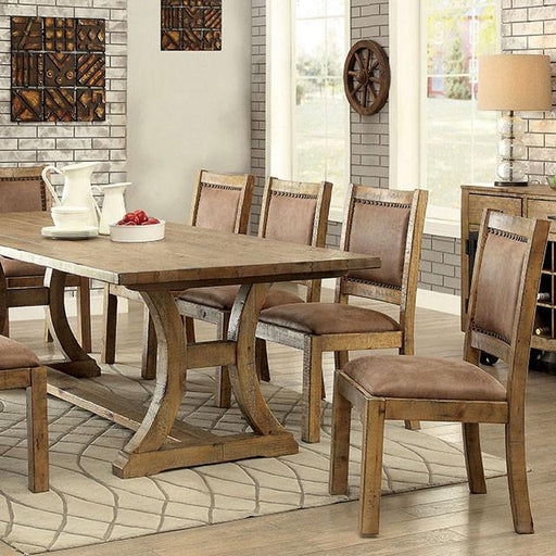GIANNA Rustic Pine 96" Dining Table Dining Table FOA East