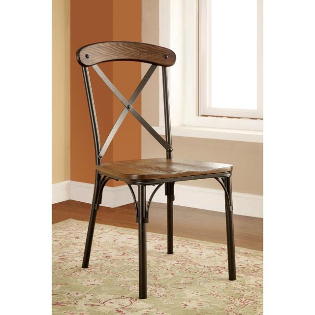 CROSBY Natural Elm/ Bronze Side Chair (2/CTN) Dining Chair FOA East
