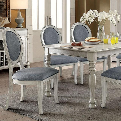 Kathryn Antique White Dining Table, Antique White Dining Table FOA East