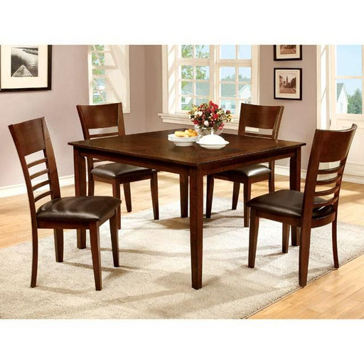 HILLSVIEW I Brown Cherry 5 Pc. Dining Table Set Dining Room Set FOA East