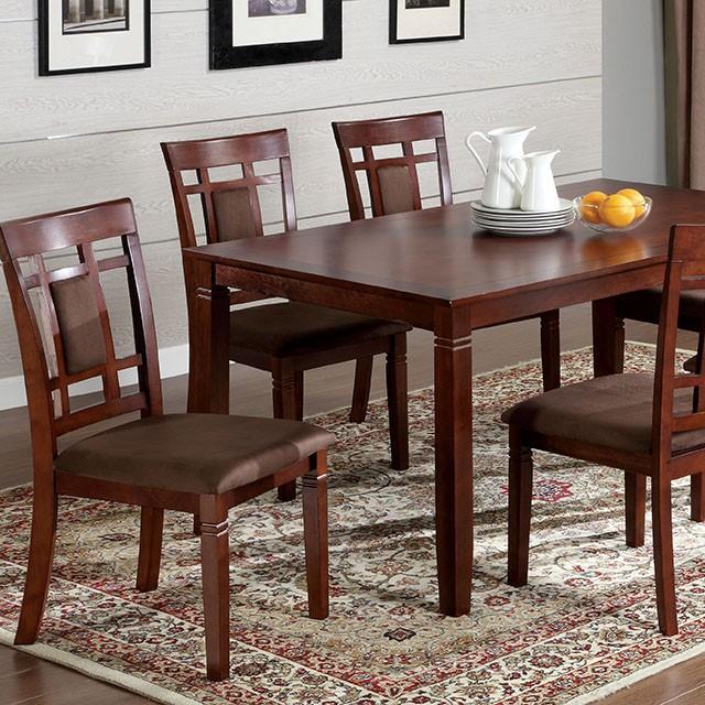 Montclair I Dark Cherry/Brown 7 Pc. Dining Table Set Dining Room Set FOA East