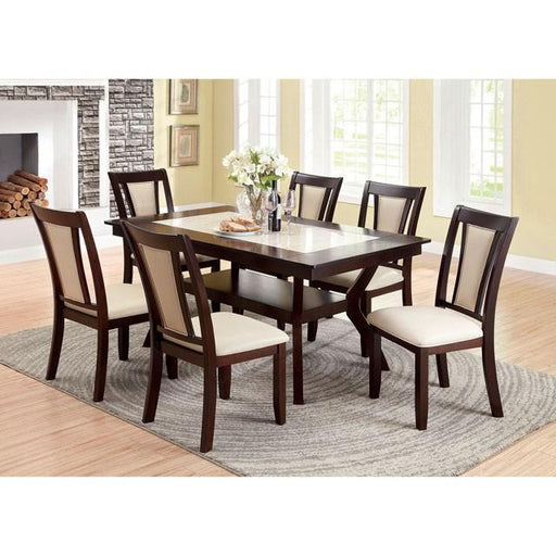 BRENT Dark Cherry/Ivory Dining Table Dining Table FOA East