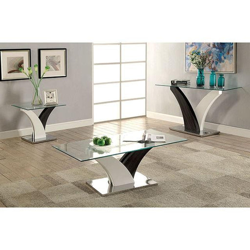 SLOANE White/Dark Gray/Chrome Sofa Table Sofa Table FOA East
