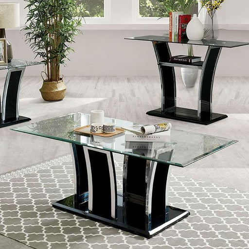 Staten Glossy Black/Chrome Coffee Table Coffee Table FOA East