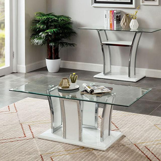 Staten Glossy White/Chrome Coffee Table Coffee Table FOA East
