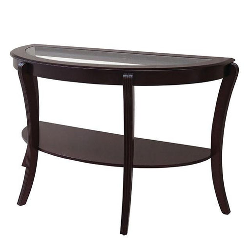 Finley Espresso Semi-Oval Coffee Table Coffee Table FOA East