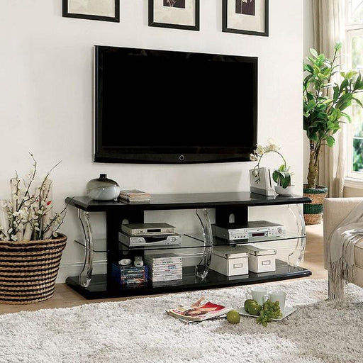 Ernst Black/Clear 60" TV Stand TV Stand FOA East
